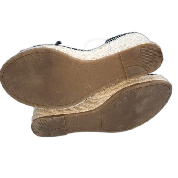 Marc Fisher Kickoff Black Suede Wedge Heeled Espadrilles Size 8.5 - Picture 6 of 8